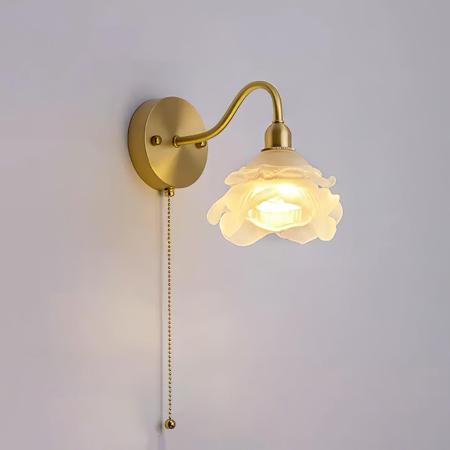 Rose Brass Wall Light