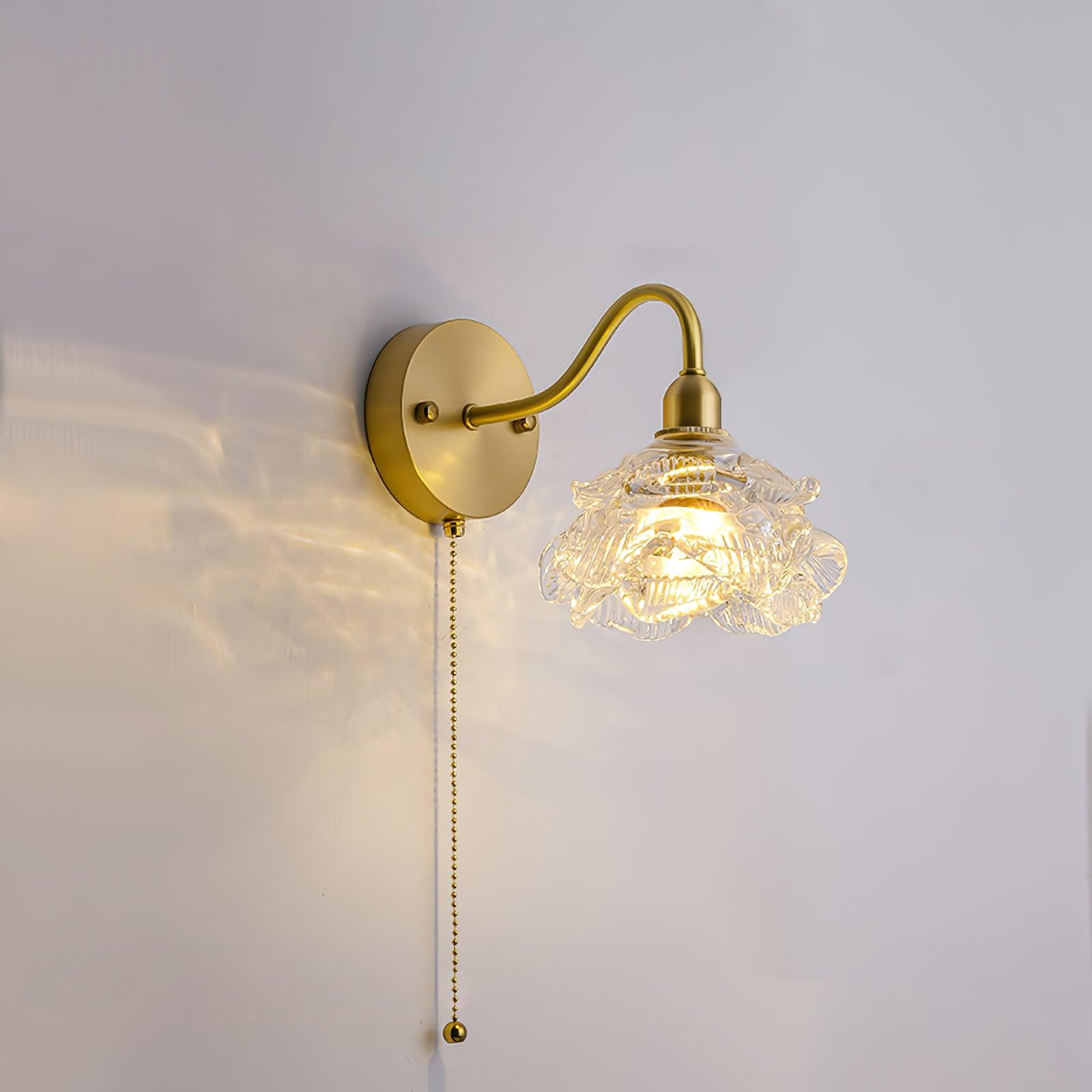 Rose Brass Wall Light