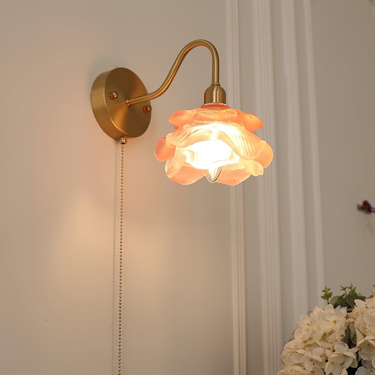 Rose Brass Wall Light