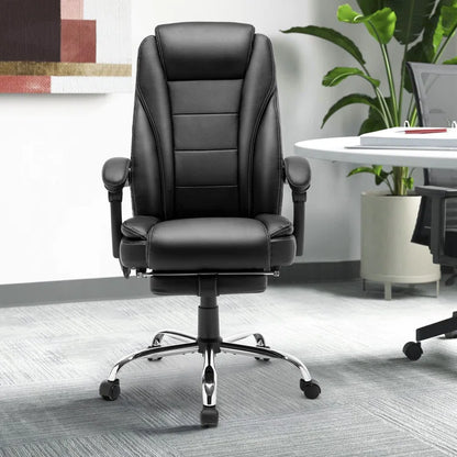 Reclining Office Chair with Massage and Heating Function, Ergonomic Office Chair with Footrest