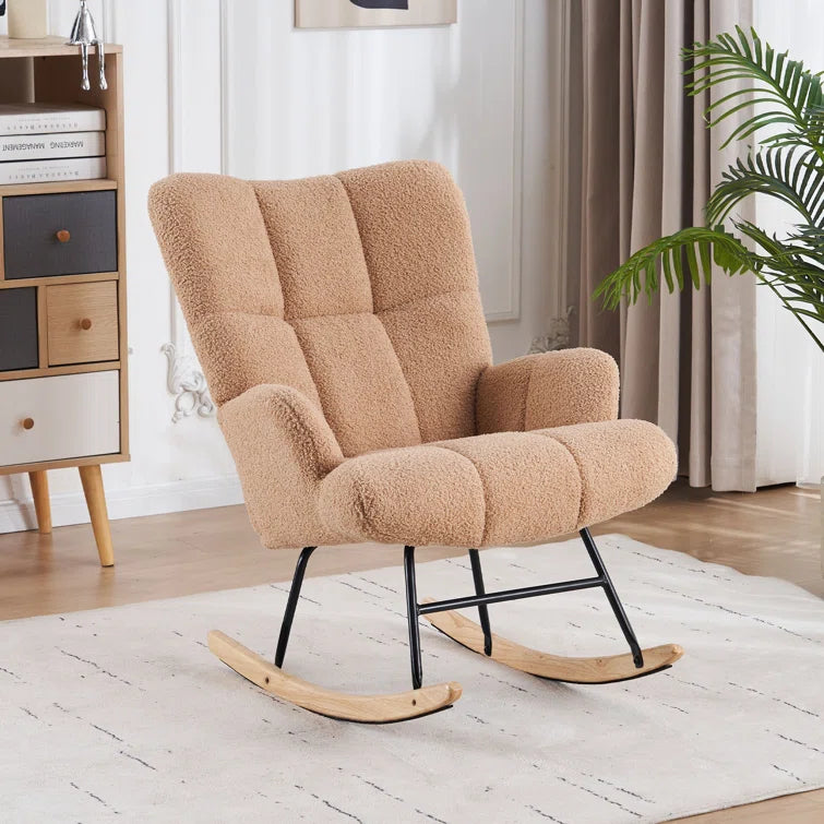 Rocking Chair Teddy Cushion, Soft Fabric, Modern Style Decorative Chair, Suitable for Living Room, Bedroom