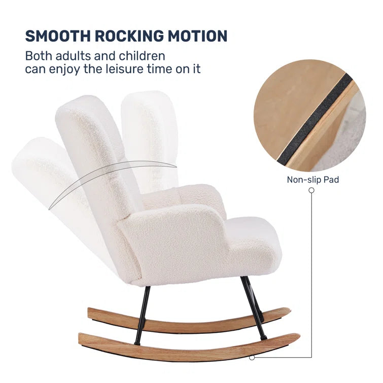 Rocking Chair Teddy Cushion, Soft Fabric, Modern Style Decorative Chair, Suitable for Living Room, Bedroom